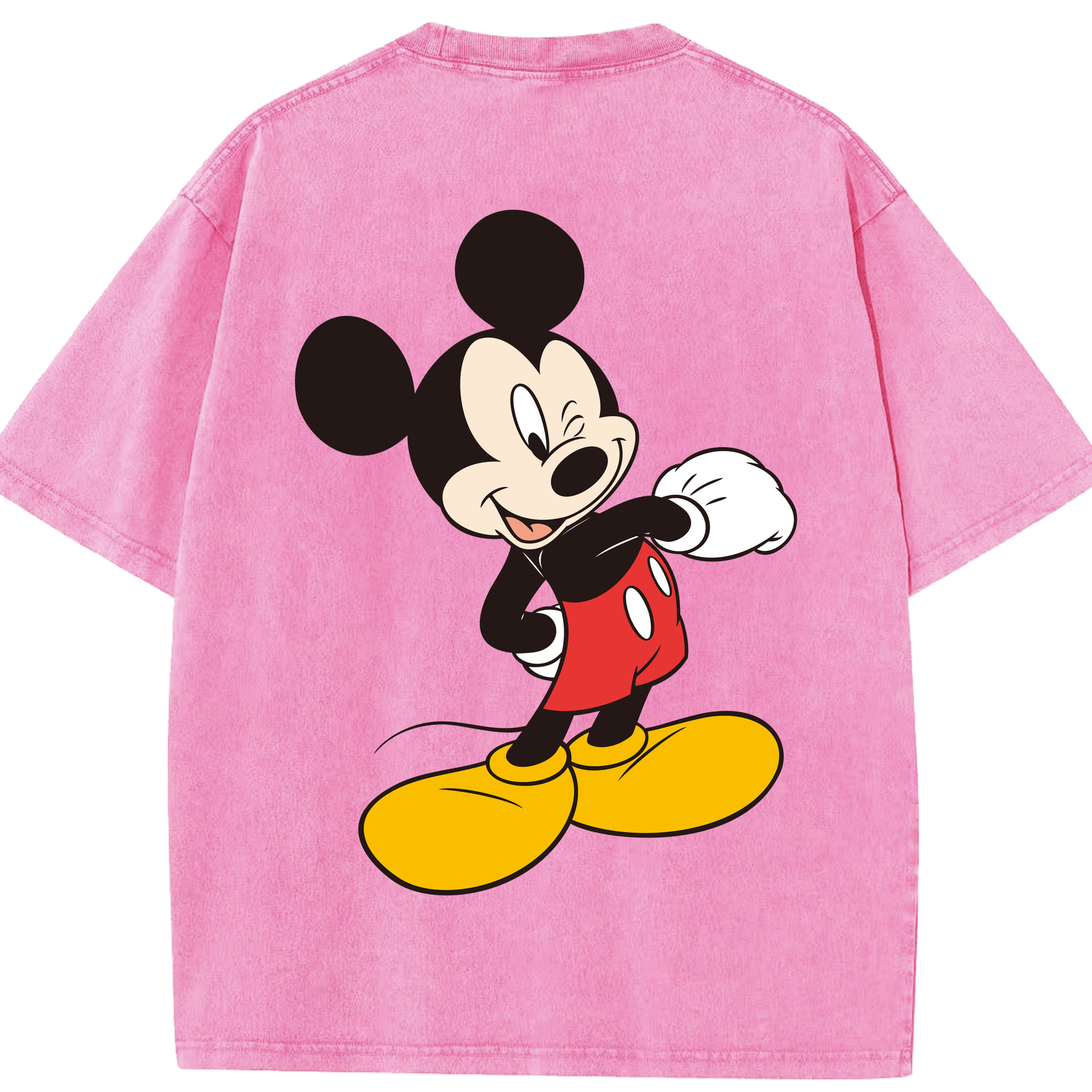 （画像用） ミッキーマウス Mickey Mouse 綿100% ヴィンテージ風 半袖Tシャツ（背面プリント）